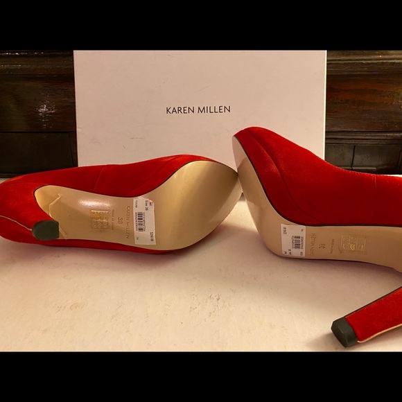 Karen Millen Suede Platform High-Heel Court Pumps - Picture 5 of 6